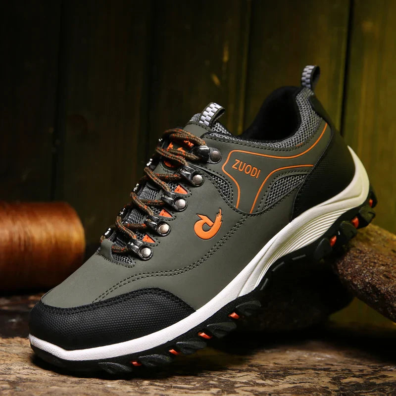 Autumn And Winter Models, Men's Waterproof Hiking Shoes, Outdoor PU Leather Sports Shoes, Wear-Resistant,  Walking, Tactical