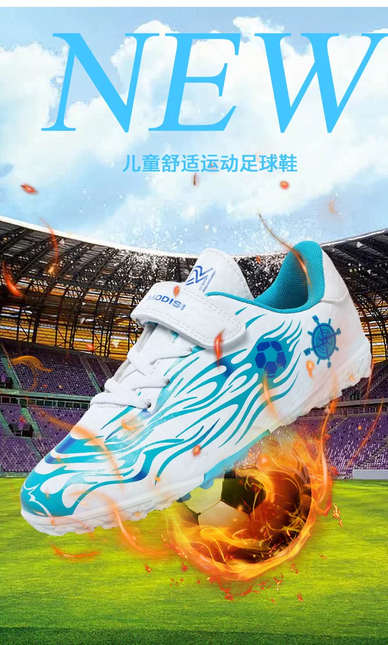 New Kids Low Top Soccer Shoes Boys Football Cleats Boys Lightweight Training Boots Youth Breathable Comfortable Football Sneaker
