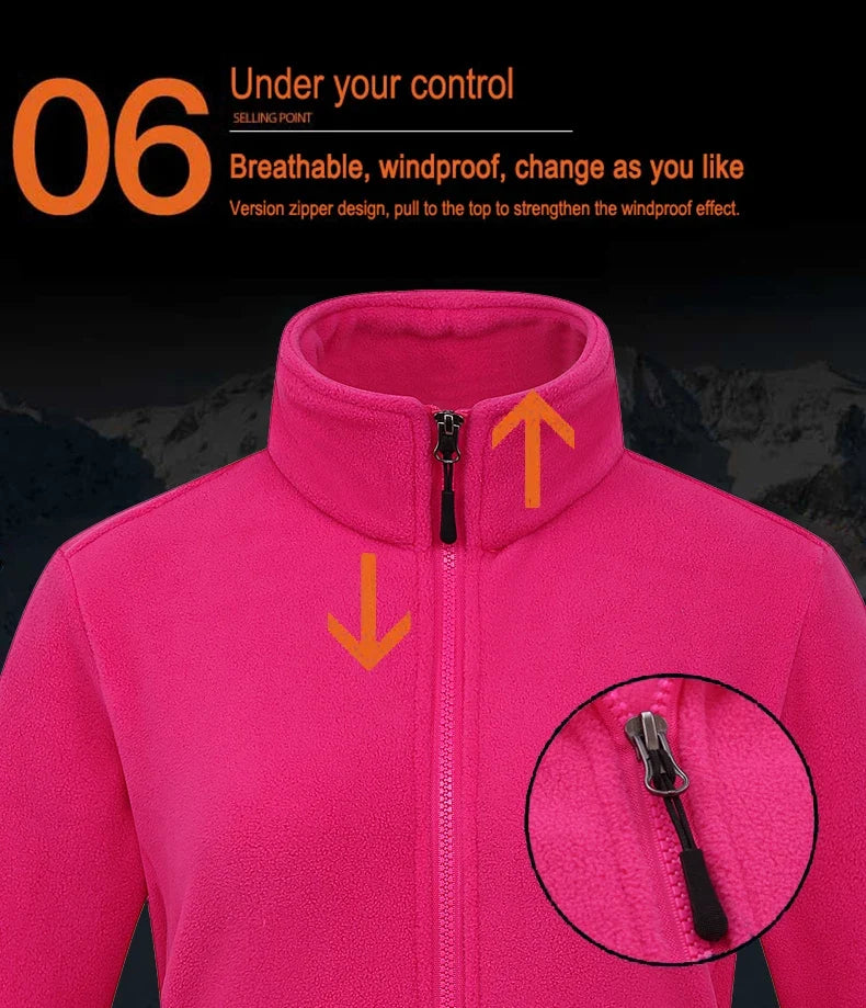 Winter Polar Fleece Jackets Women Windproof Thermal Soft Shell Jacket Outdoor Hiking Camping Skiing Climbing Warm Coat