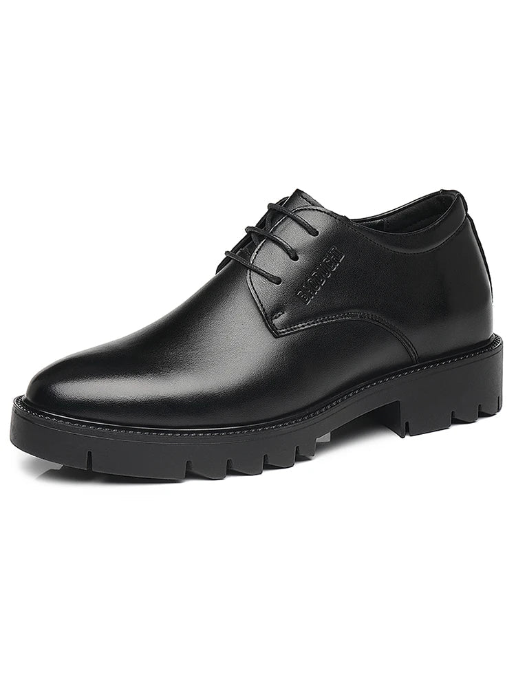 10cm height increasing cowhide men's shoes, fashionable, casual, business office thick soled men's formal shoes