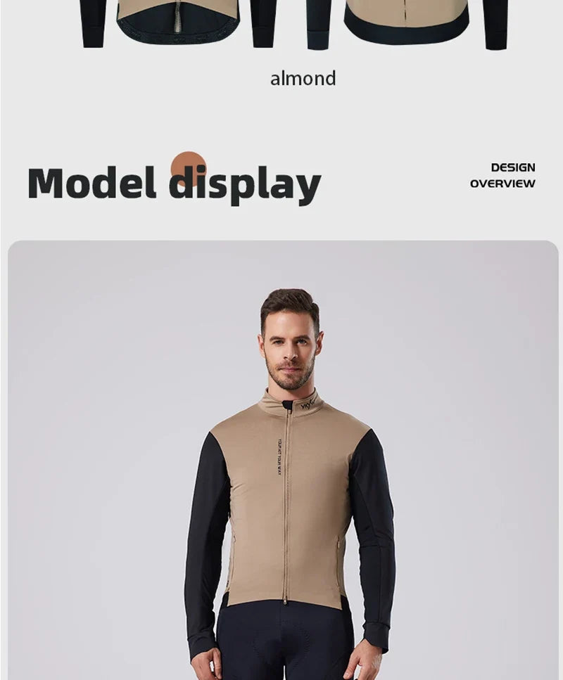 Men's Windproof Waterproof Long Sleeve Cycling Jacket MTB Bike Coat Bicycle Sports Windbreaker Double Zipper Cycling Jersey