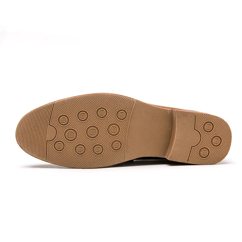Men's Loafers Business Dress Leather Shoes Men's Brand Brown Oxford Shoes High Quality Soft Flat Casual Shoes mocassin homme