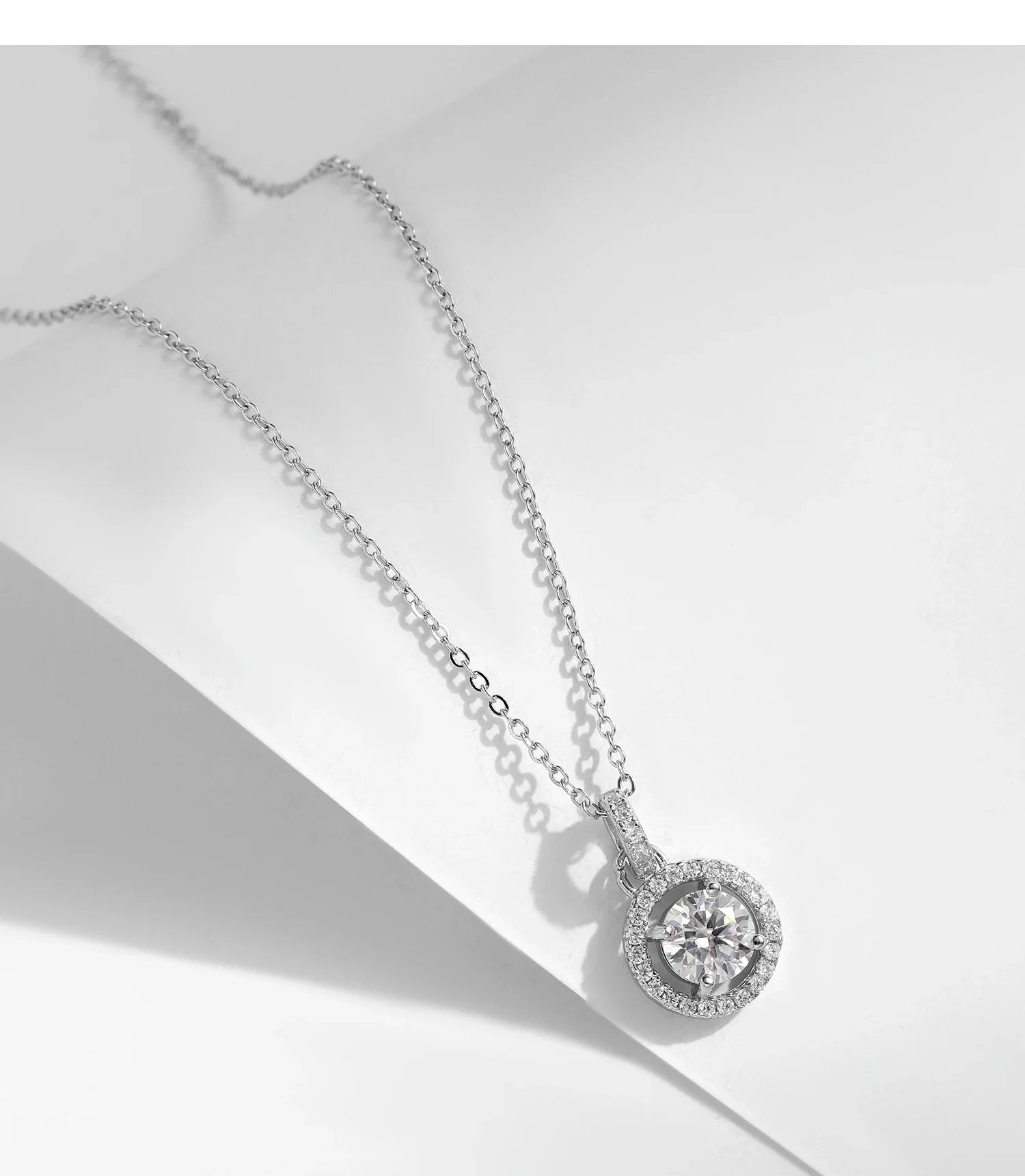1 Carat D color Moissanite Pendant Necklace For Women 925 Sterling Silver Wedding Bridal Fine Jewelry With Certificate