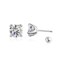 0.5CT 1CT 2CT Certified Moissanite Stud Earrings for Women Sparkling D Color Lab Diamond 100% 925 Sterling Silver Jewelry