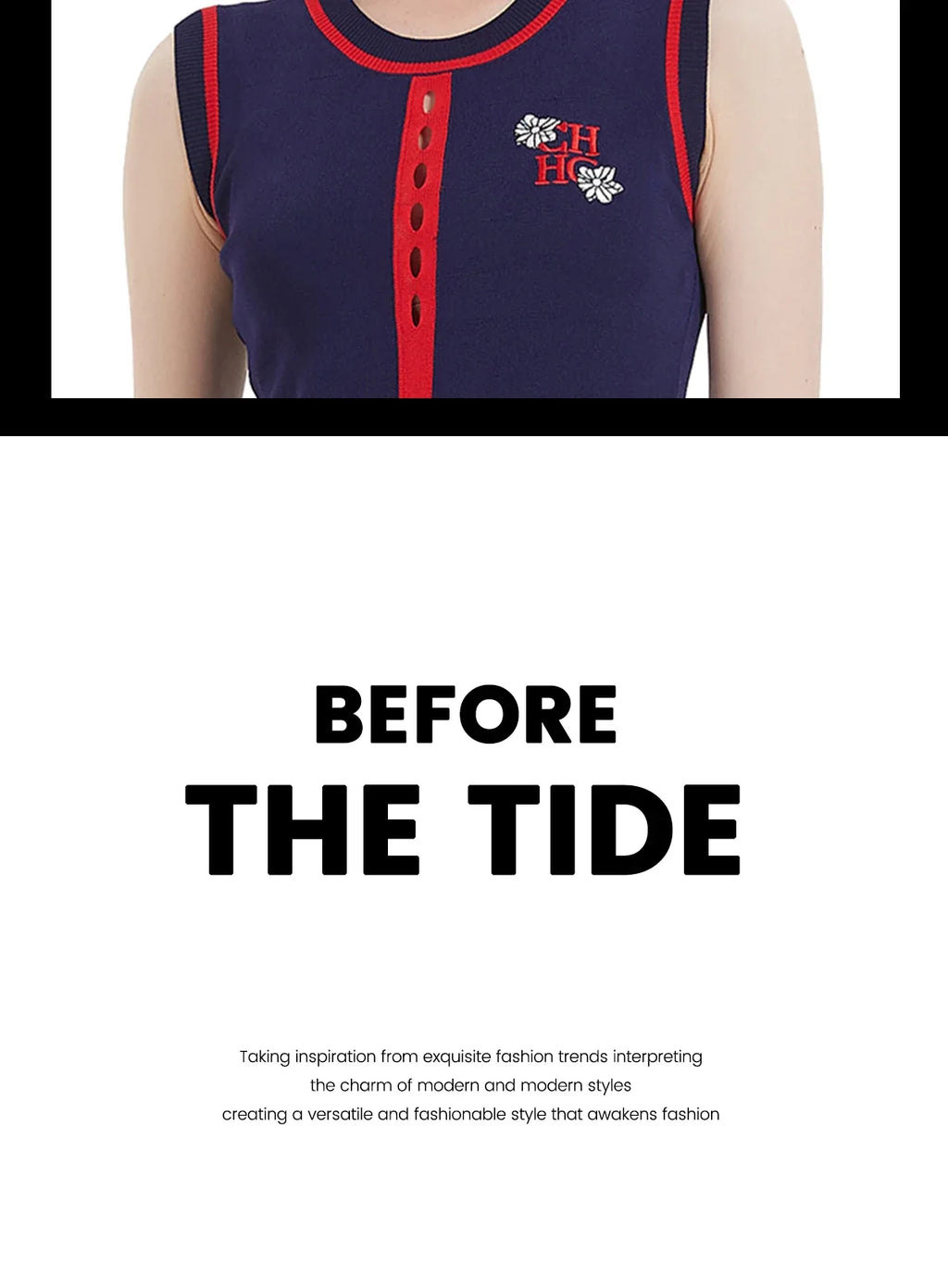 Women's Dress 2024 New Sleeveless Knitted Long Dress Simple navy blue Business Women's Wear