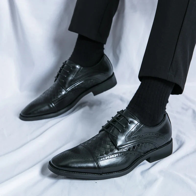 Lace-Up Men's Dress Shoes – Formal Leather Office Footwear for Business and Events