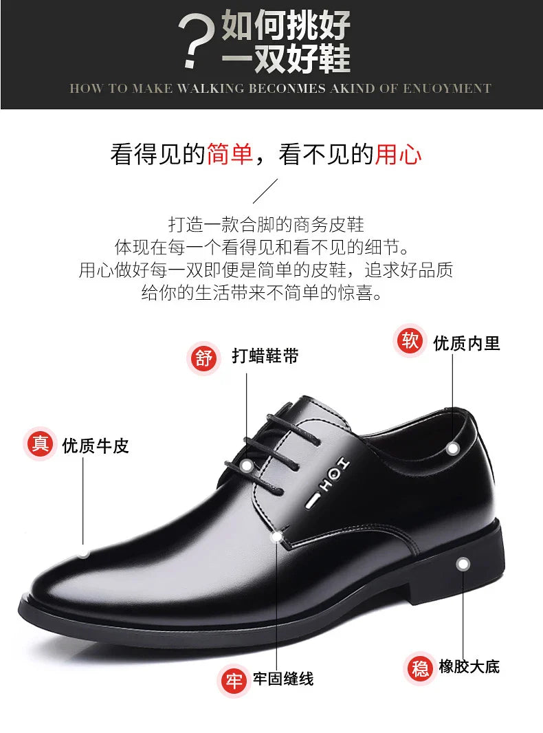 Men's New Business Leather Shoes Soft Soled Work Footwear Outdoor Non Slip Formal Shoes Fashion Casual Male Shoes Zapatos Homme