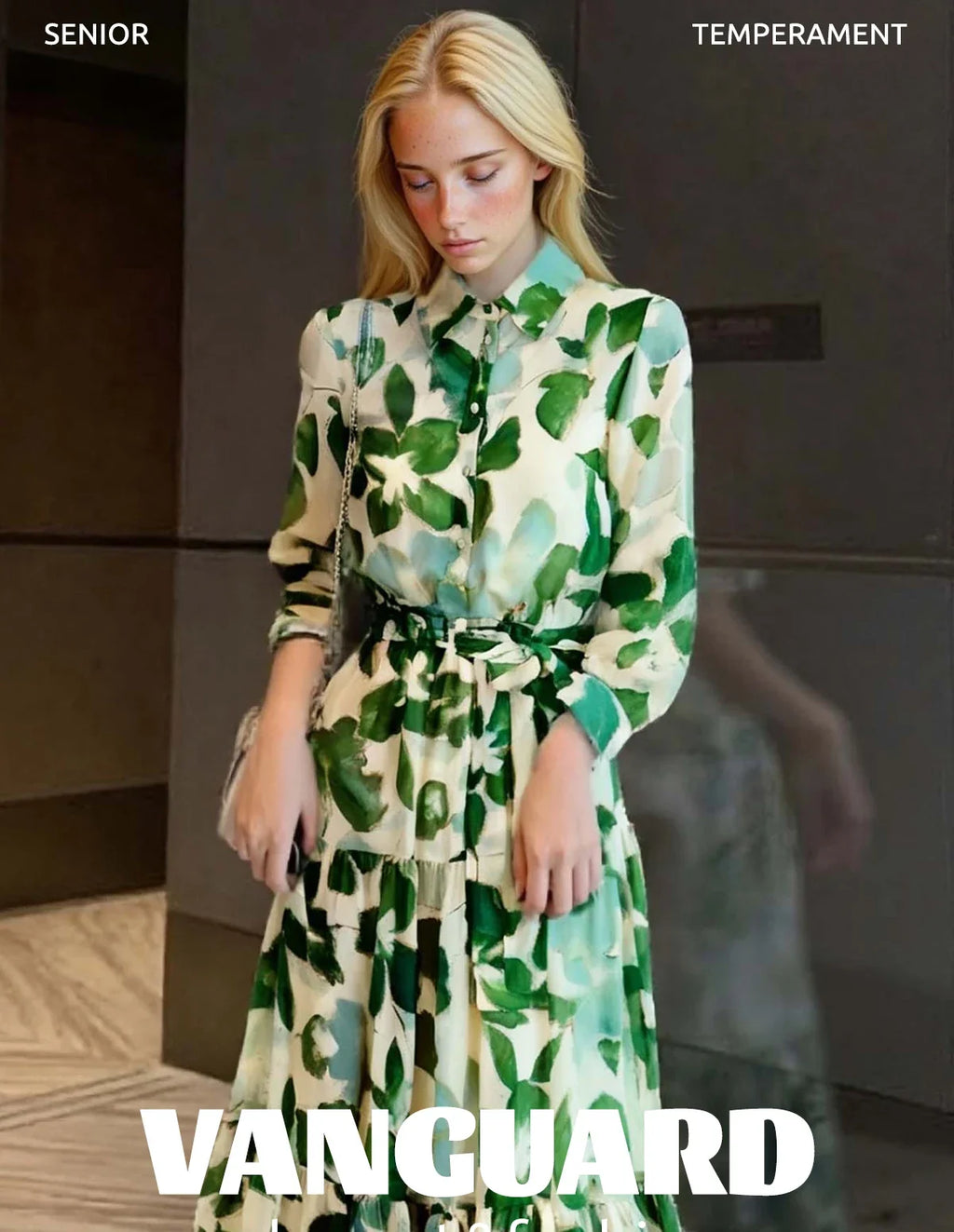 2025 Dresses Women's New Belted Chiffon Print V-neck Chic Slim Long Dress Fashion Elegant Holiday Street Women's Dress