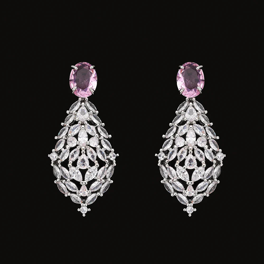 2025 New 4-piece Bride Zirconia Full Set Women's Party Jewelry, Luxury Dubai Nigeria CZ Luxury Crystal Wedding Necklace Set