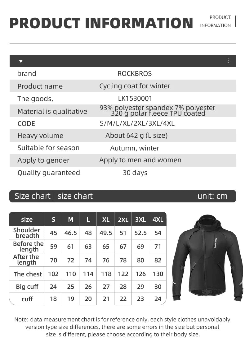 Bicycle Jacket Winter Cycling Clothing Thermal Fleece Long Sleeve Cycling Bike Clothing Warmer Windproof Sportswear