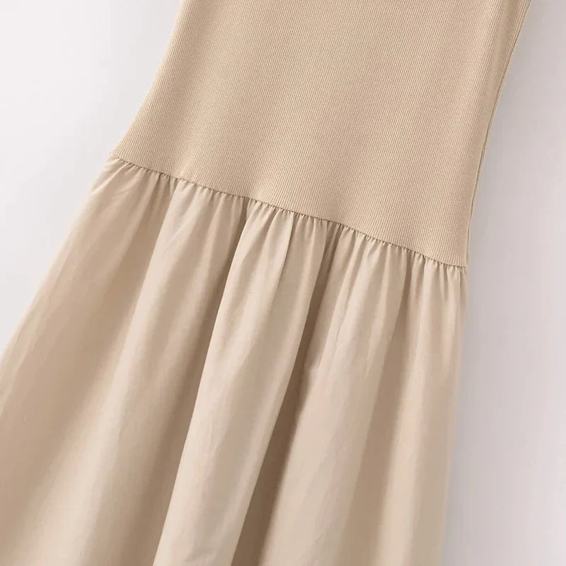 Women's Black Long Dresses 2025 Spring Sleeveless Elegant Dresses Fashion Casual Vintage Party Khaki Dresses Vestidos