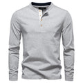 Men's Long SleeveT-shirt Fashion HIgh Quality Cotton t shirt for man button collar basic tshirt
