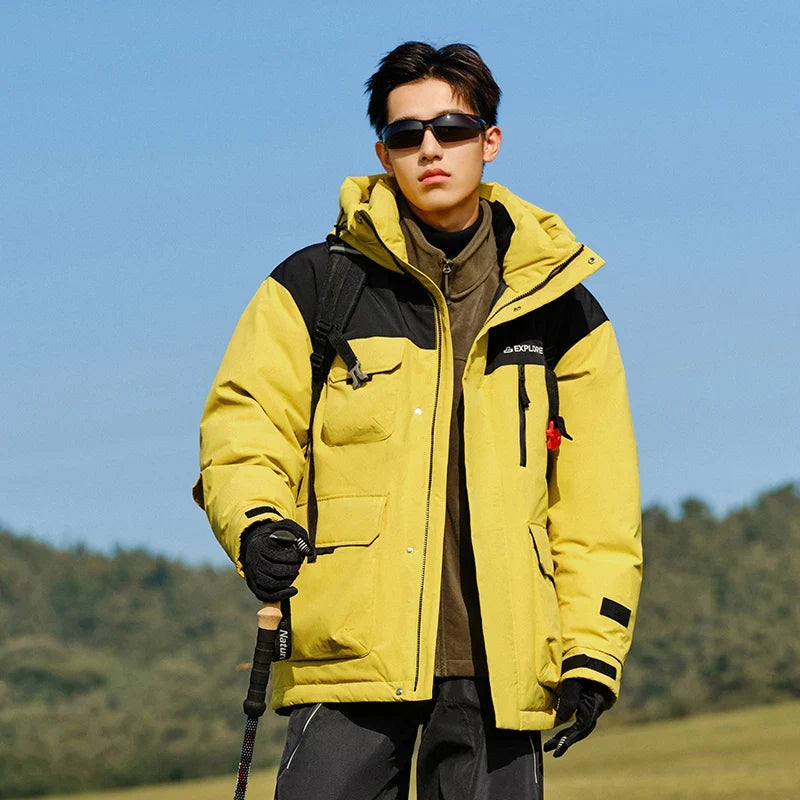 Down Jacket Men 2024 Winter New Rainproof, Windproof, Oil-Proof Stain-Resistant Goose Down Coat Down Jacket