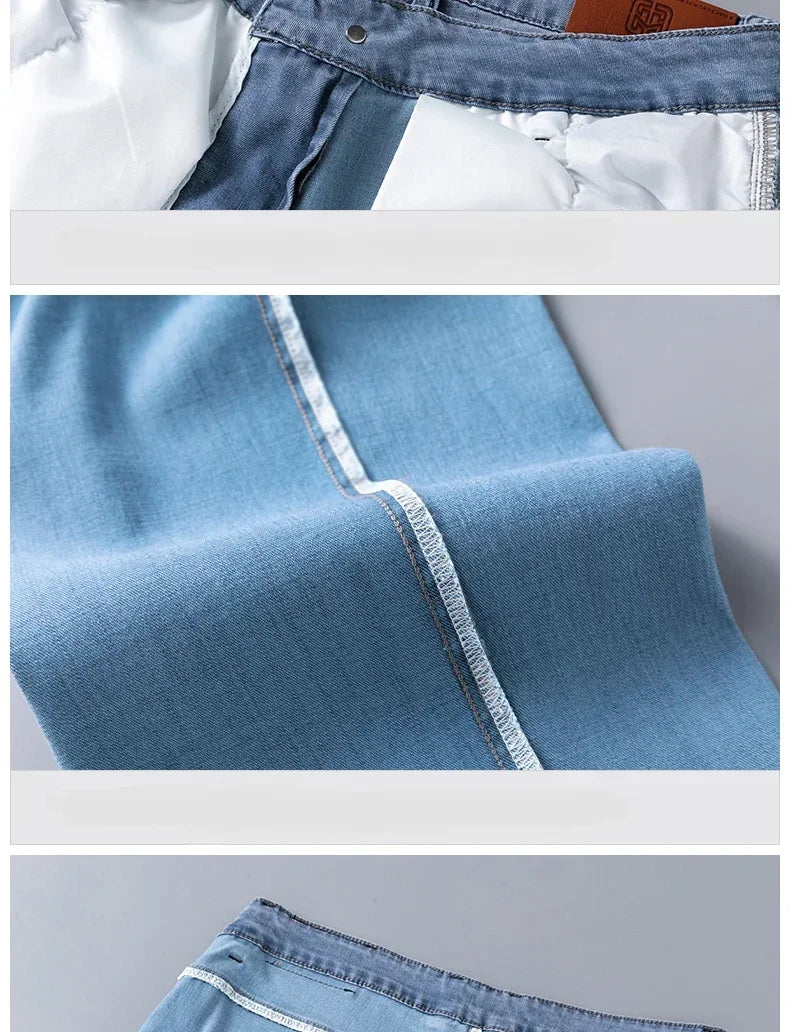 Business Jeans Men's Spring Thin Casual Straight Fashion Loose Brand Pants Comfortable Male Denim Trousers Versatile
