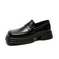 Men Zipper Patent Leather Increase Loafers Shoe Japan Korean Streetwear Fashion Thick Sole Platform Vintage Style Leather Shoes