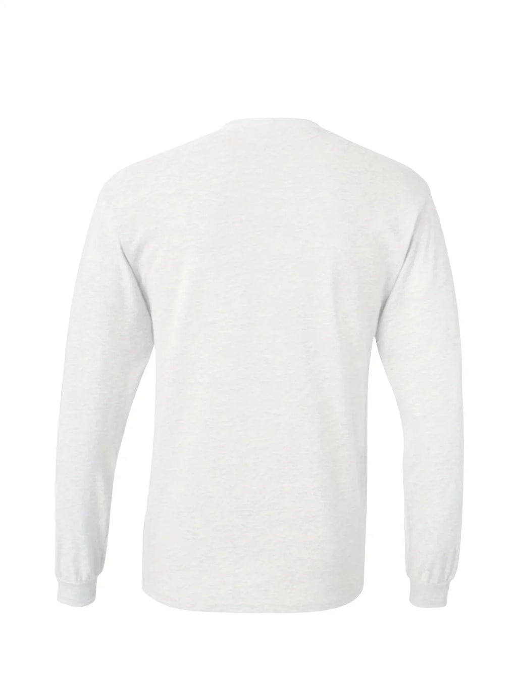 Men's essential long sleeved pure cotton T-shirt, round neck cotton T-shirt,