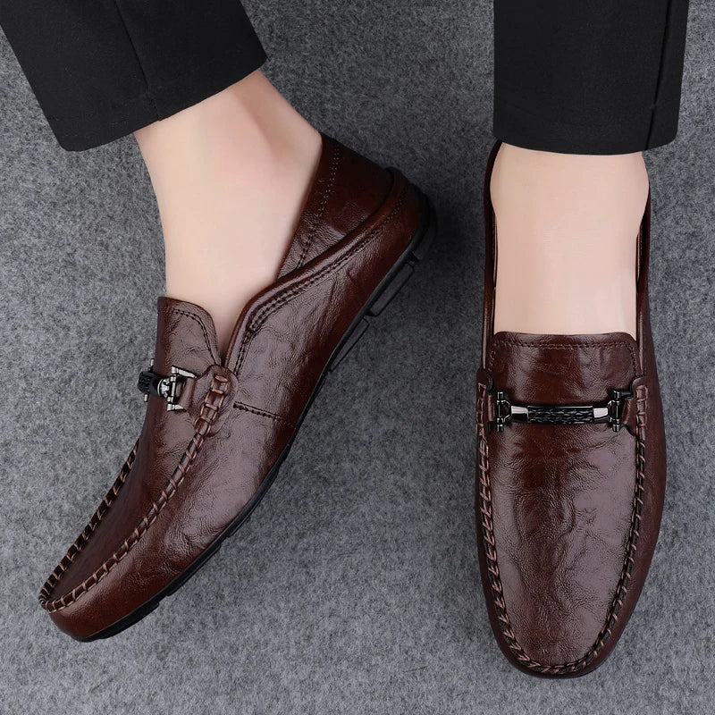 Genuine Leather Mens Loafers Casual Shoes Comfortable Moccasins Luxury Formal Slip on Flats Driving Shoes for Man Walking Shoes