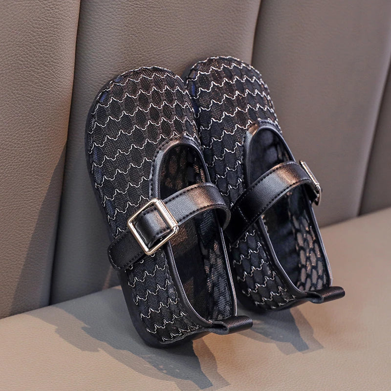 2025 New Children's Flats Summer Breathable Princess Shoes for Girls Simple Fashion Kids Causal Shoes Soft Soled Trend Versatile