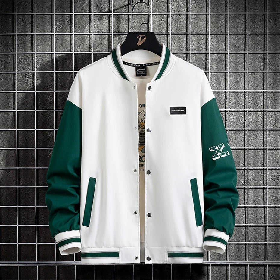 10XL Plus Size Baseball Jacket Men Fashion Casual Patchwork Jacket Coat Male Varsity Jacket Coat Big Size 10XL