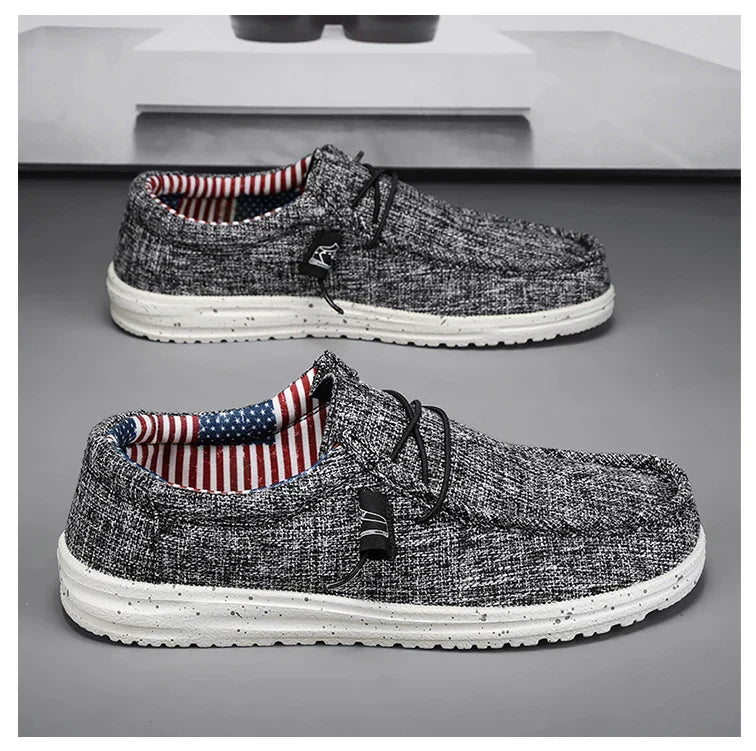 Men Casual Canvas Shoes Mens Loafers Breathable Slip on Flats Male Vulcanized Shoes Driving Shoes Plus Size 47 Walking Sneakers