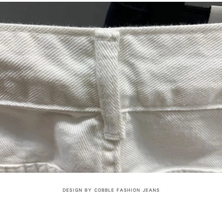2023 Spring and Autumn New Fashion Solid Color Ripped Jeans Men's Casual Loose Comfortable High-Quality Large Size Trousers 36