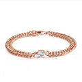 Cuban Chain Bracelet With 1carat Moissanite Diamond Bracelets For Women 925 Sterling Silver Plated 18k White Gold Fine Jewelry