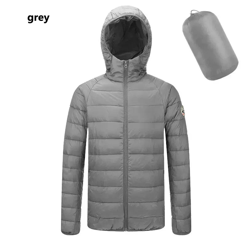 Spring Autumn Men Women Long sleeves Embroidery logo Zipper Front Going Out Light Thin Hooded Down Jacket Warm And Windproof