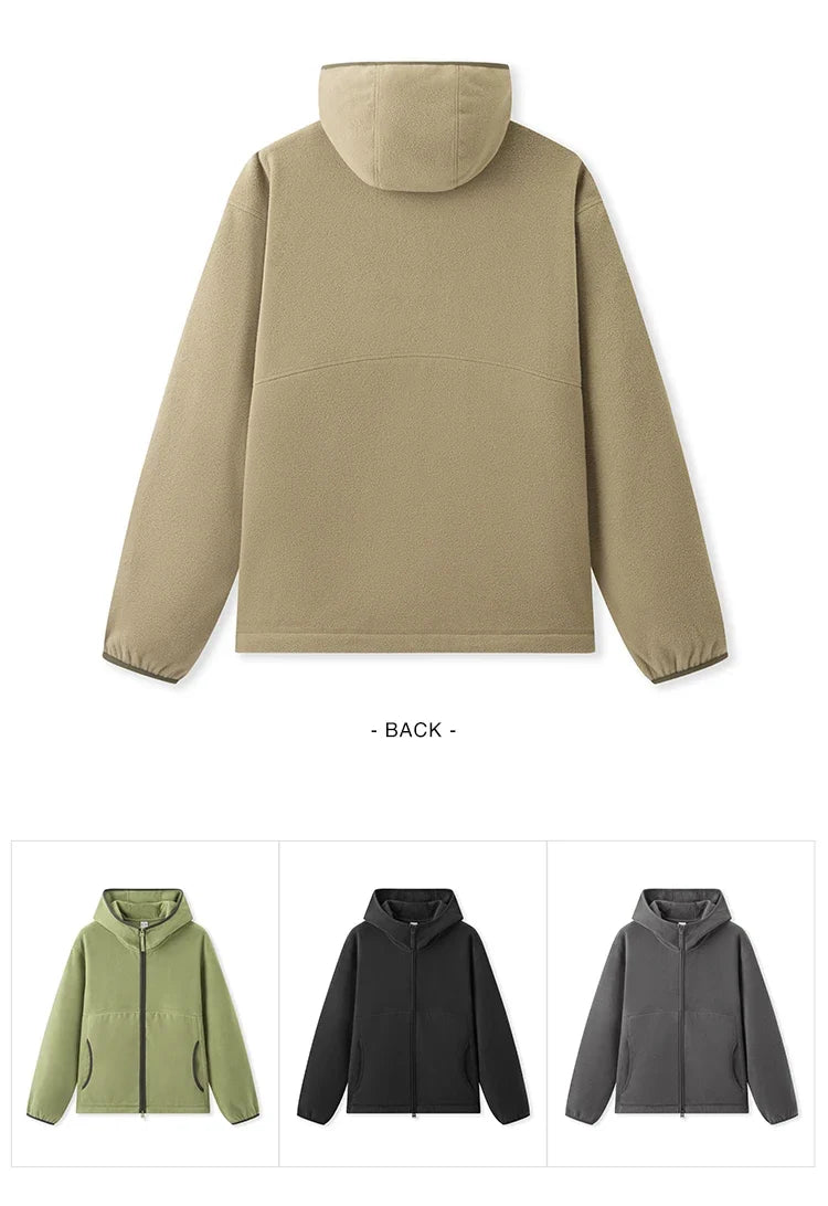 Jacket Men Antistatic Polar Fleece 2024 New Winter Furry Coat Loose Hooded Winter Wear Versatile Couple Style Jacket