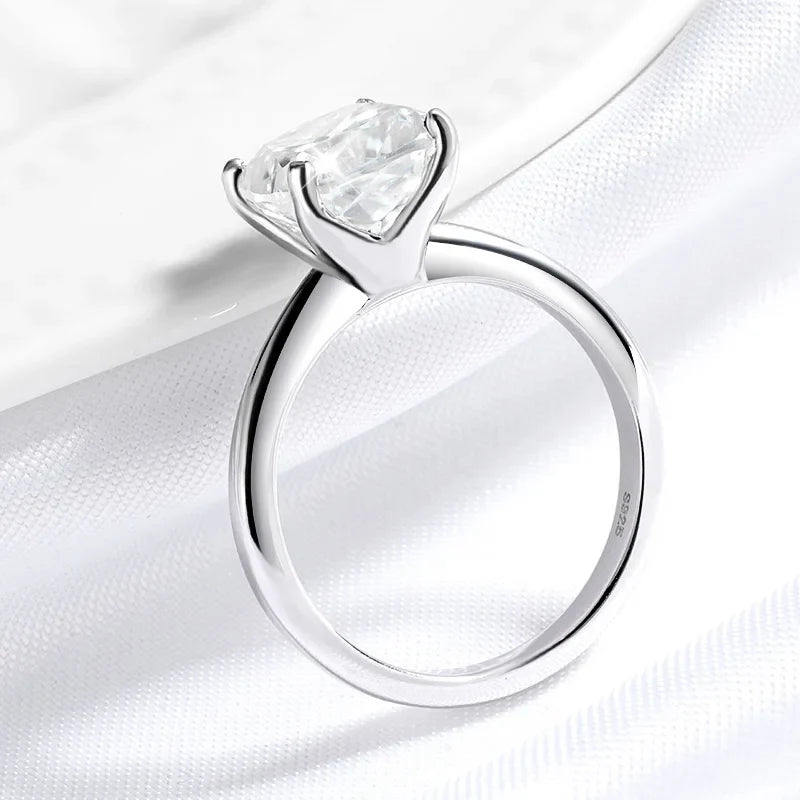 1CT 2CT 3CT 3.5CT 5CT Cushion Cut Moissanite Rings for Women Pass Diamond Test 925 Sterling Silver Wedding Band Wholesale