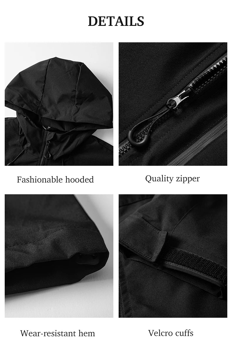 Men Women Waterproof Hiking Jacket Trekking Camping Mountaineering Windbreaker Unisex Outdoor Sport Windproof Rain Coat