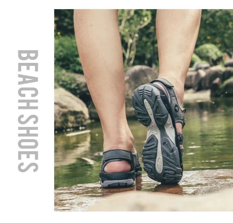 Summer Outdoor Sandals for Men Breathable Hiking Shoes Water Beach Mens Sandals Camping Climbing Aqua Sneaker HT-710445A