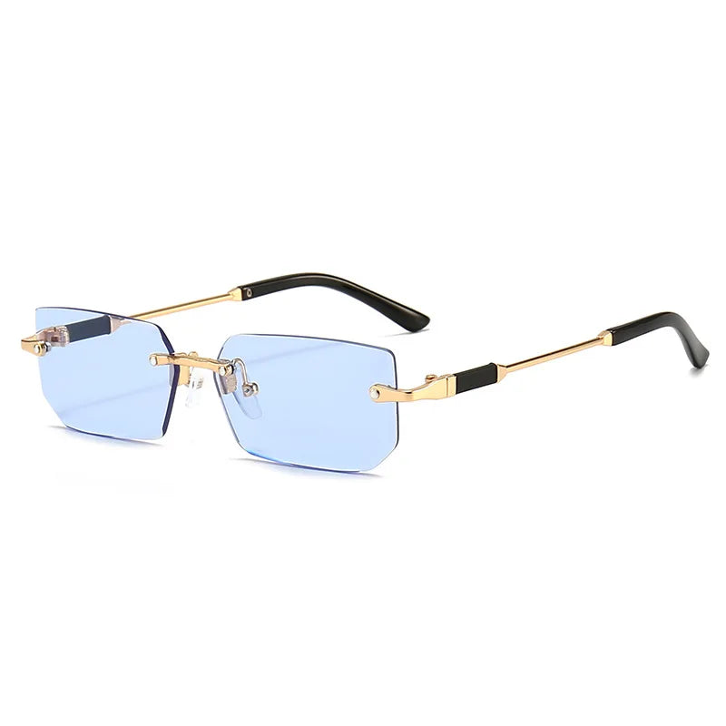 Fashion Rimless Rectangle Sunglasses Popular Women Men Shades Small Square Sun Glasses For Female Male Summer Traveling glasses