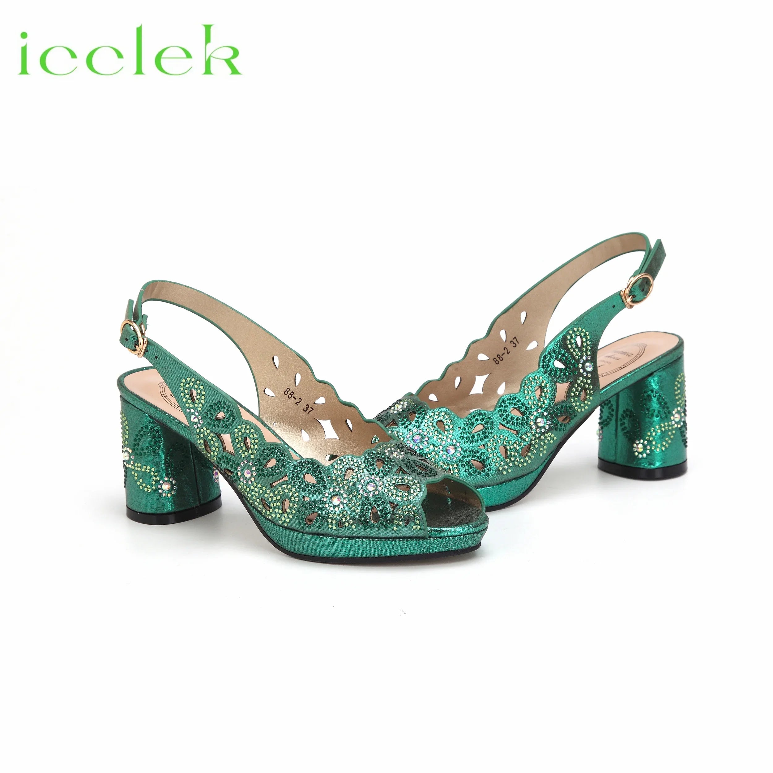 Hollwo Design Peep Toe High Heel Ladies Shoes Matching Bag Set