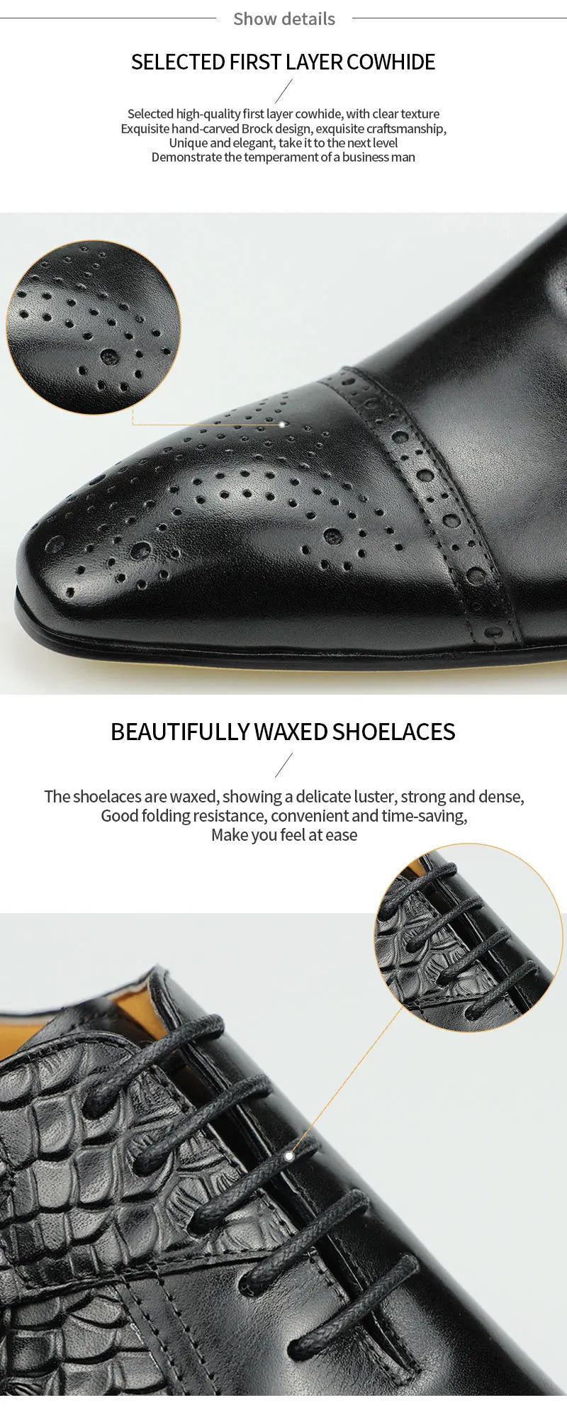 Newest High-end Leather Shoes Dress Oxford Brogue Wedding Party Formal Shoe for Men Lace Up Luxury Fashion Leather Metal Buckle