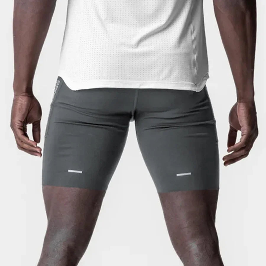 Men's Workout Shorts Quick Dry Skinny Running Shorts Gym Fitness Jogger Stretch Slim Fit Bodybuilding Short Pants Activewear