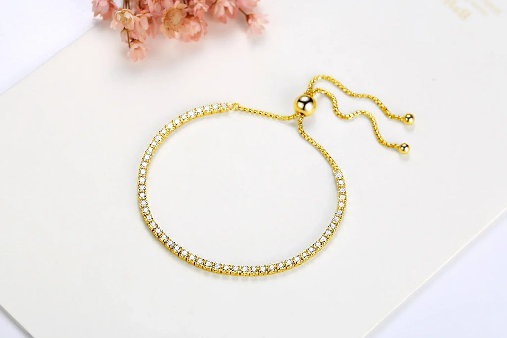 Full 2mm Moissanite Diamond Tennis Bracelet for Woman Man Certified s925 Silver Plated 18K Adjustable Link Chain Bracelets