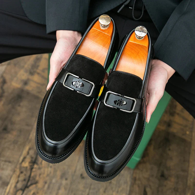 Brand High-quality Brown Loafers for Men Soft Comfortable Men's anti suede Formal Shoes Thick Soled Casual Leather Shoes Mo-2928