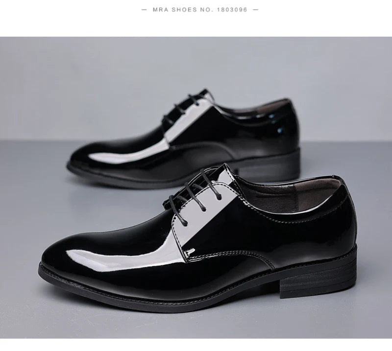 Spring British Style Formal Dress Shoes Black Business Oxfords For Groom Wedding Office Comfortable Big Size Footwear Non Slip