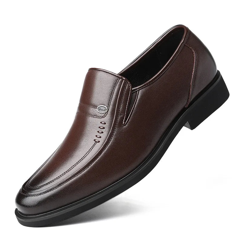 Cow Leather Men's Business Casual Shoes 2026 Spring Autumn Non Slip Dress Shoes Male Fashion Designer Loafers for Man