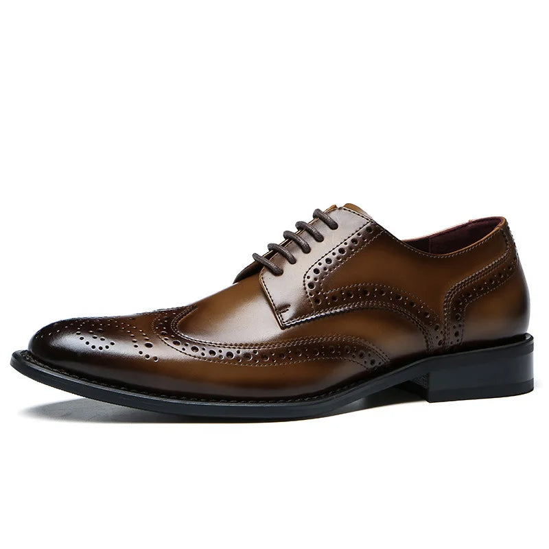 2023 High Quality Handmade Oxford Dress Shoes Men Genuine Cow Leather Suit Shoes Footwear Wedding Formal Italian Shoes Hot