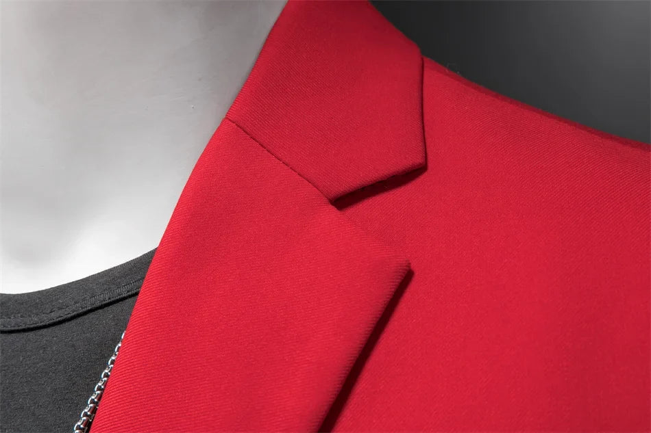 15-color boutique fashion suit 6XL men's slim groom wedding suit jacket business office suit casual solid color suit jacket