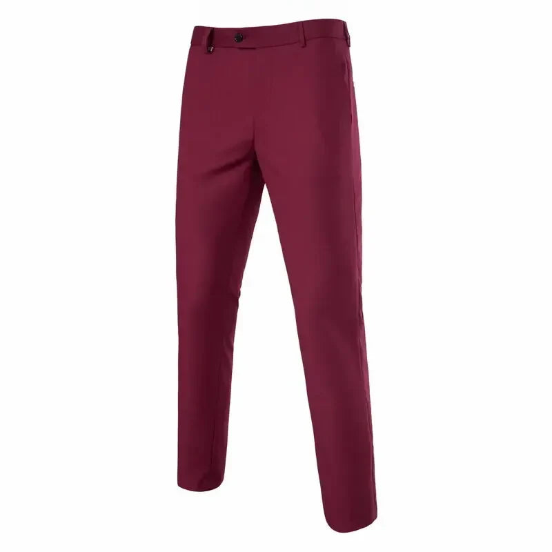 Suit Men's (Blazer+ Vest + Trousers) Fashionable Business Solid-color Wedding British-style Workwear, Casual Performance Suit