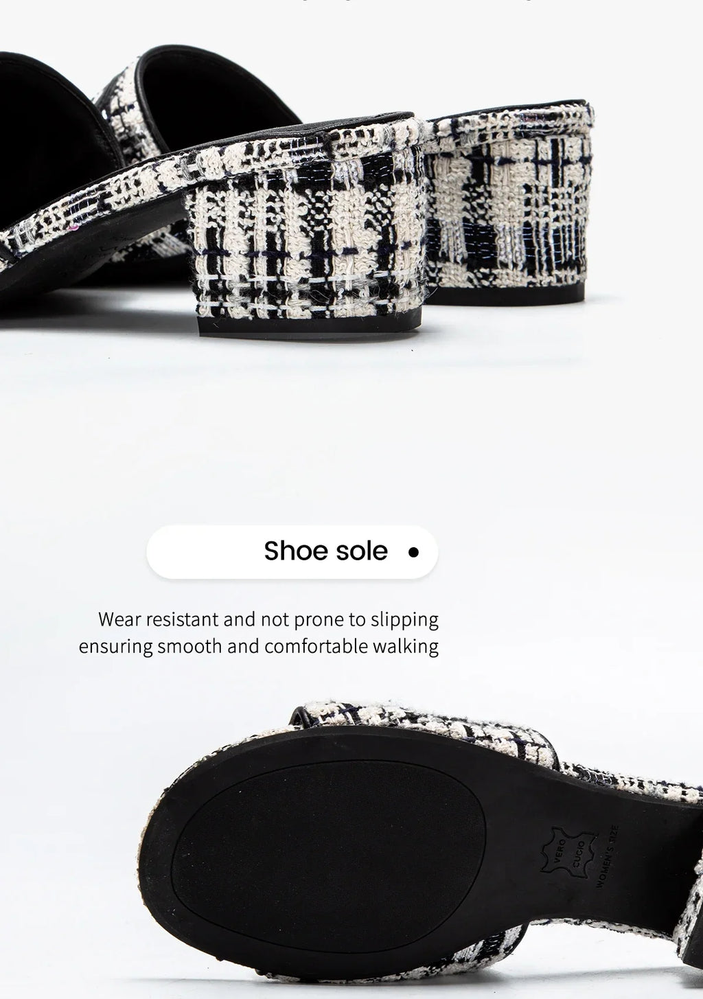 Slippers New summer Brand Fabric Low Heel Sandals Outdoor Business Commuter Women's Shoes 2024