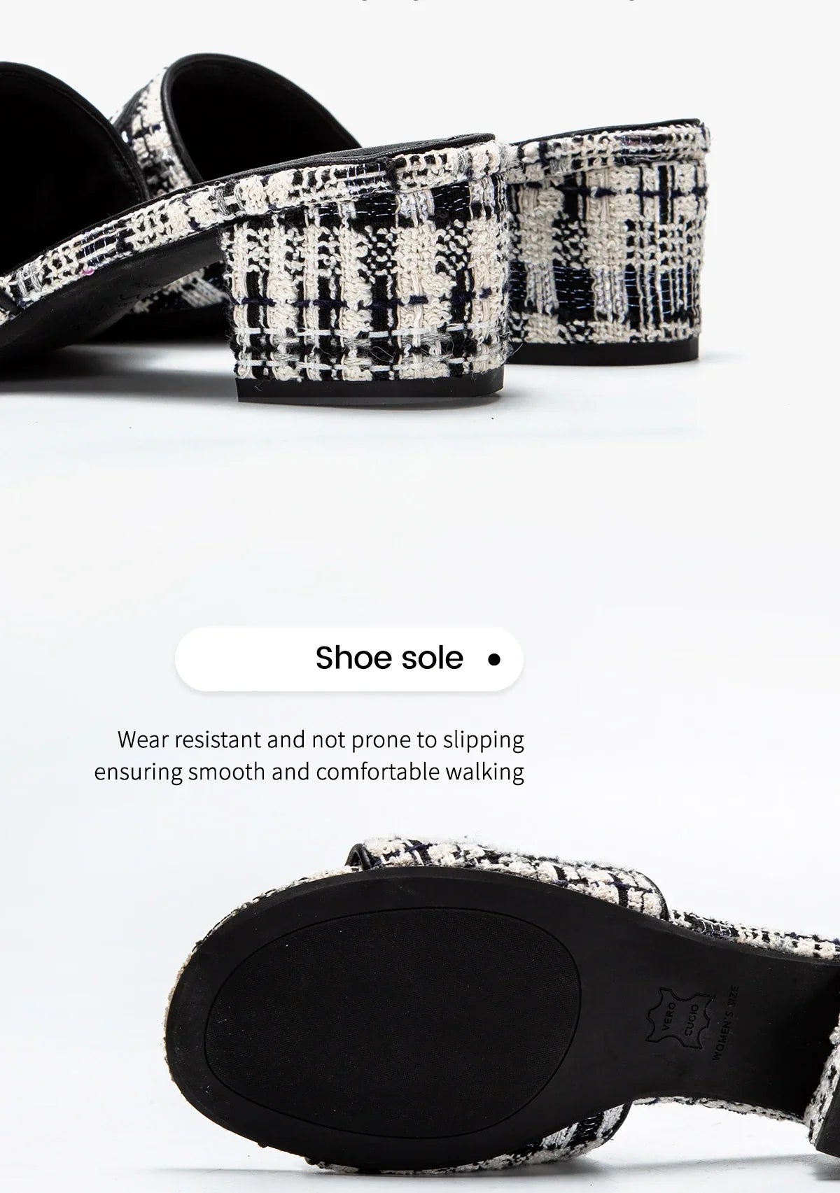 Slippers New summer Brand Fabric Low Heel Sandals Outdoor Business Commuter Women's Shoes 2024