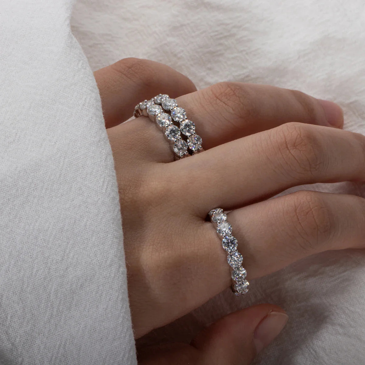 3mm D Color Moissanite Heart Shape Wedding Bands 18k Gold Plated 925 Sterling Silver Bridal Ring Set For Girls Jewelry