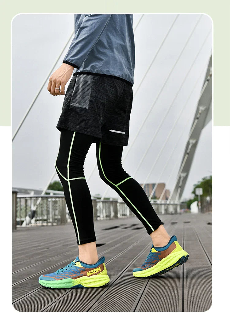Men's Marathon Shoes Running Shoes Breathable High elasticity Cushioning Male Lightweight Sports Shoes Fitness Training