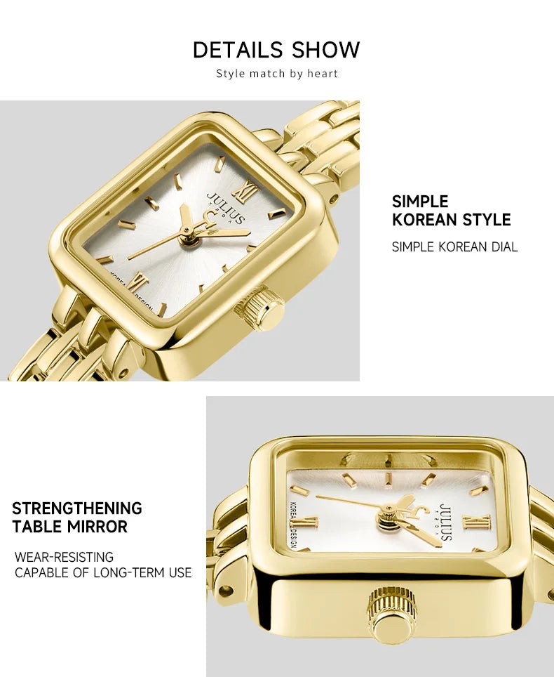 Watch For Women  Women's Stainless Steel Band Luxury Gift Watch Dual-Layer Dial Fashion Montre JA-771