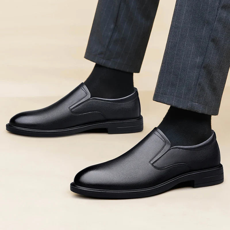Classic Men's Genuine Leather Loafers Slip-On Flats Business Formal Dress Shoes for Wedding Party Casual Shoes Driving Footwear