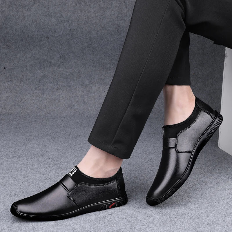 Upscale Genuine Leather Men Loafers Brown Black Cow Leather Penny Loafers Adult Office Career Mens Shoes Sneakers Driving Shoes