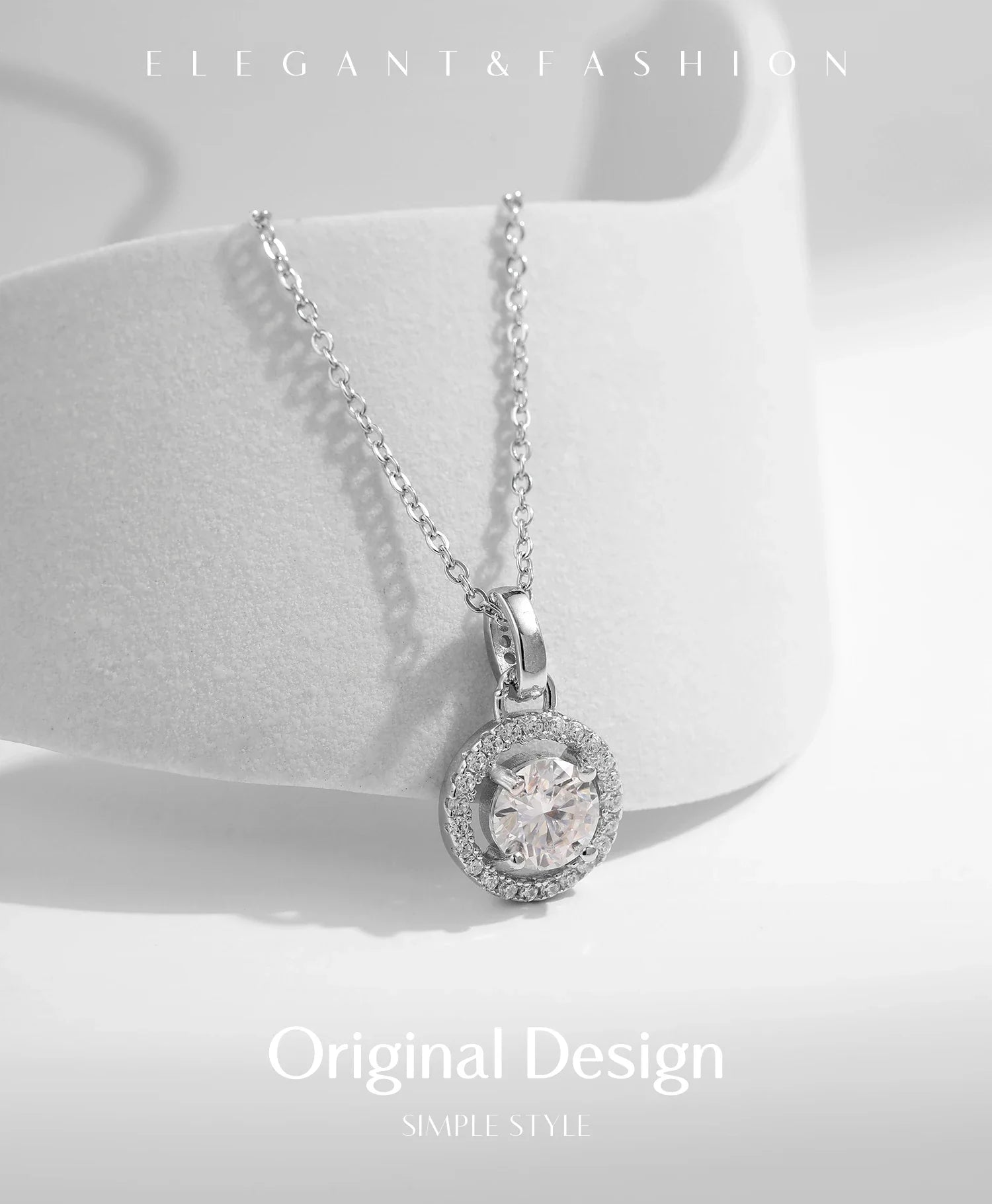 1 Carat D color Moissanite Pendant Necklace For Women 925 Sterling Silver Wedding Bridal Fine Jewelry With Certificate